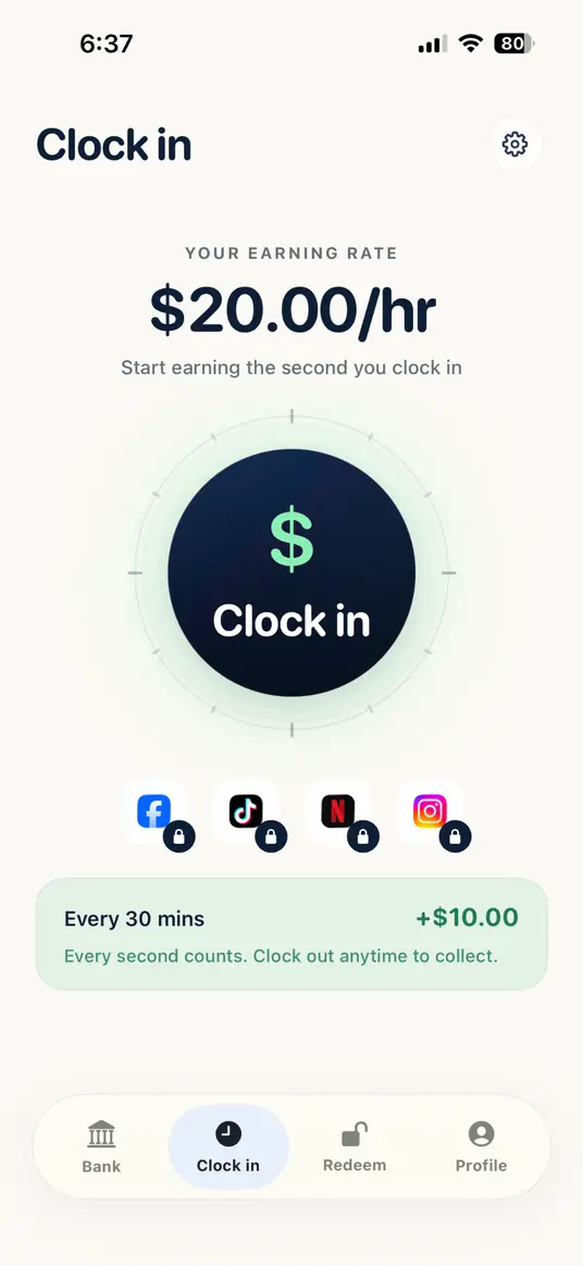 Finn Clock In screen