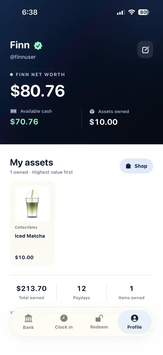 Finn Profile with net worth and an owned collectible